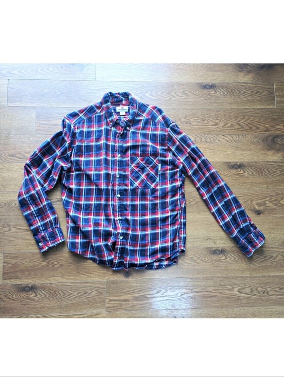 Woolrich Other - Woolrich Mens Large Plaid Flannel Button Down Red White Blue Well Worn GUC